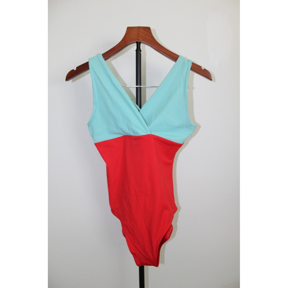 Sweet Pea for New York & Company Red‎ Mint Colorblock One Piece Swimsuit XS